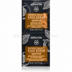 Apivita Express Beauty Apricot jemný čistiaci peeling na tvár 2 x 8 ml